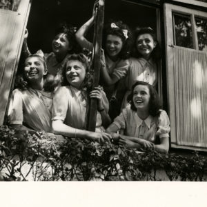 Young Women at Liberation of Paris by SEEBERGER. Vintage Silver Print 6.7x6.7in