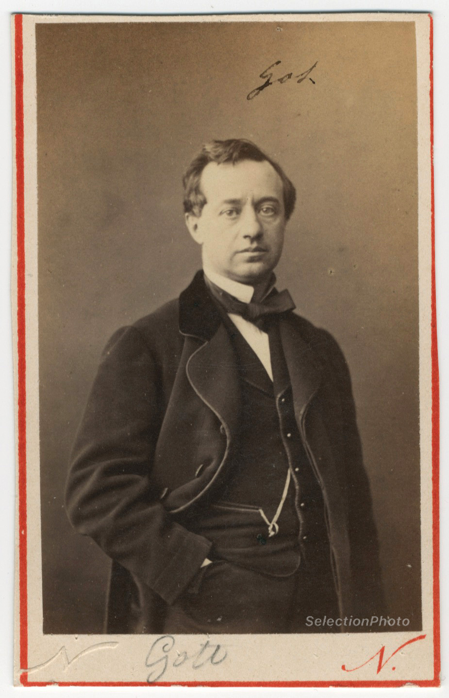 01-cdv-edmond-got NADAR - Portrait of Edmond GOT - Vintage albumen print format CDV