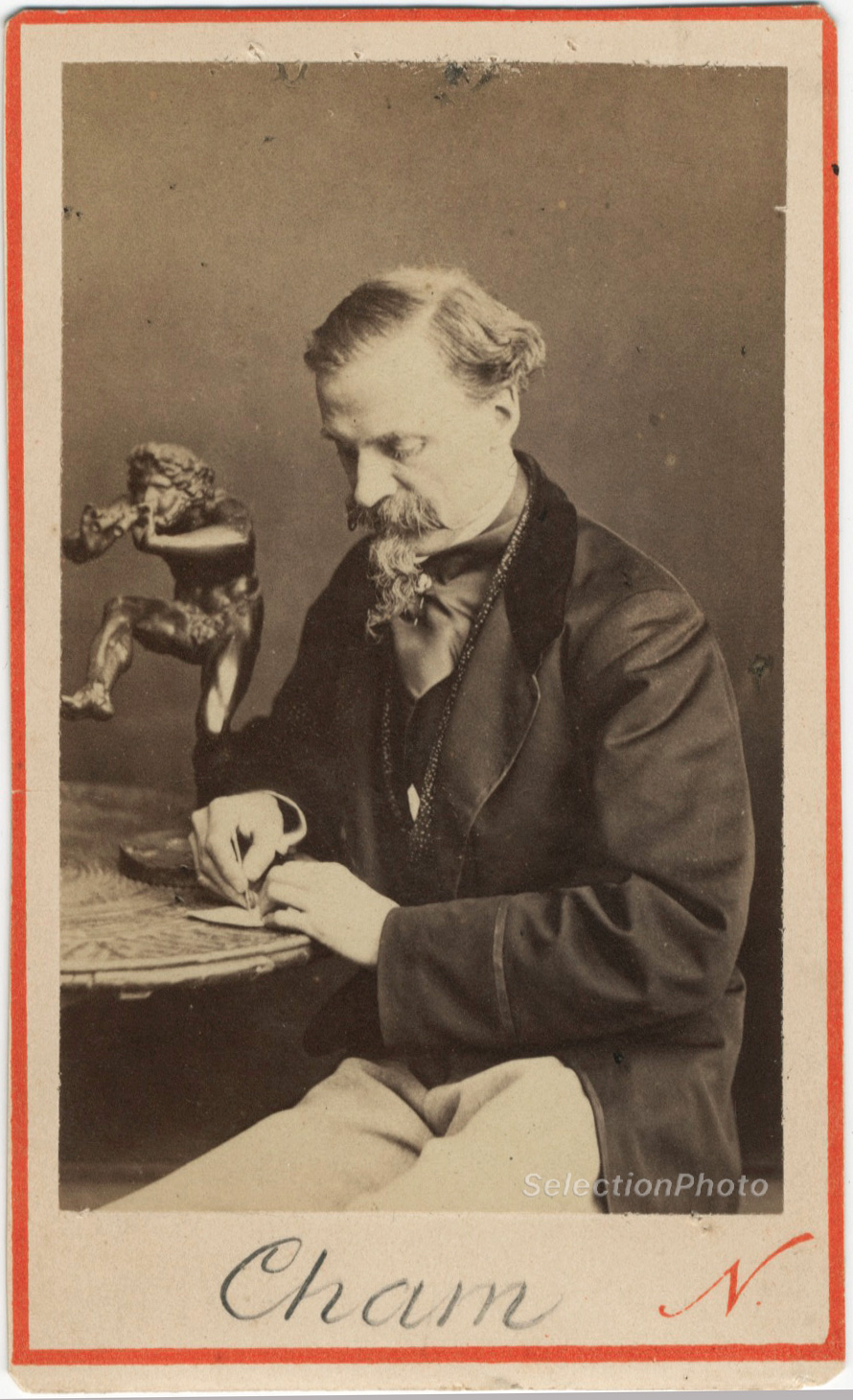 NADAR Portrait CHAM (Amédée de Noé) Caricaturiste - Tirage albuminé original format CDV ca 1870 en vente dans notre Galerie Selection Photo