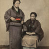 CDV Japon Mother and Daughter - Tirage albuminé colorisé original ca 1870