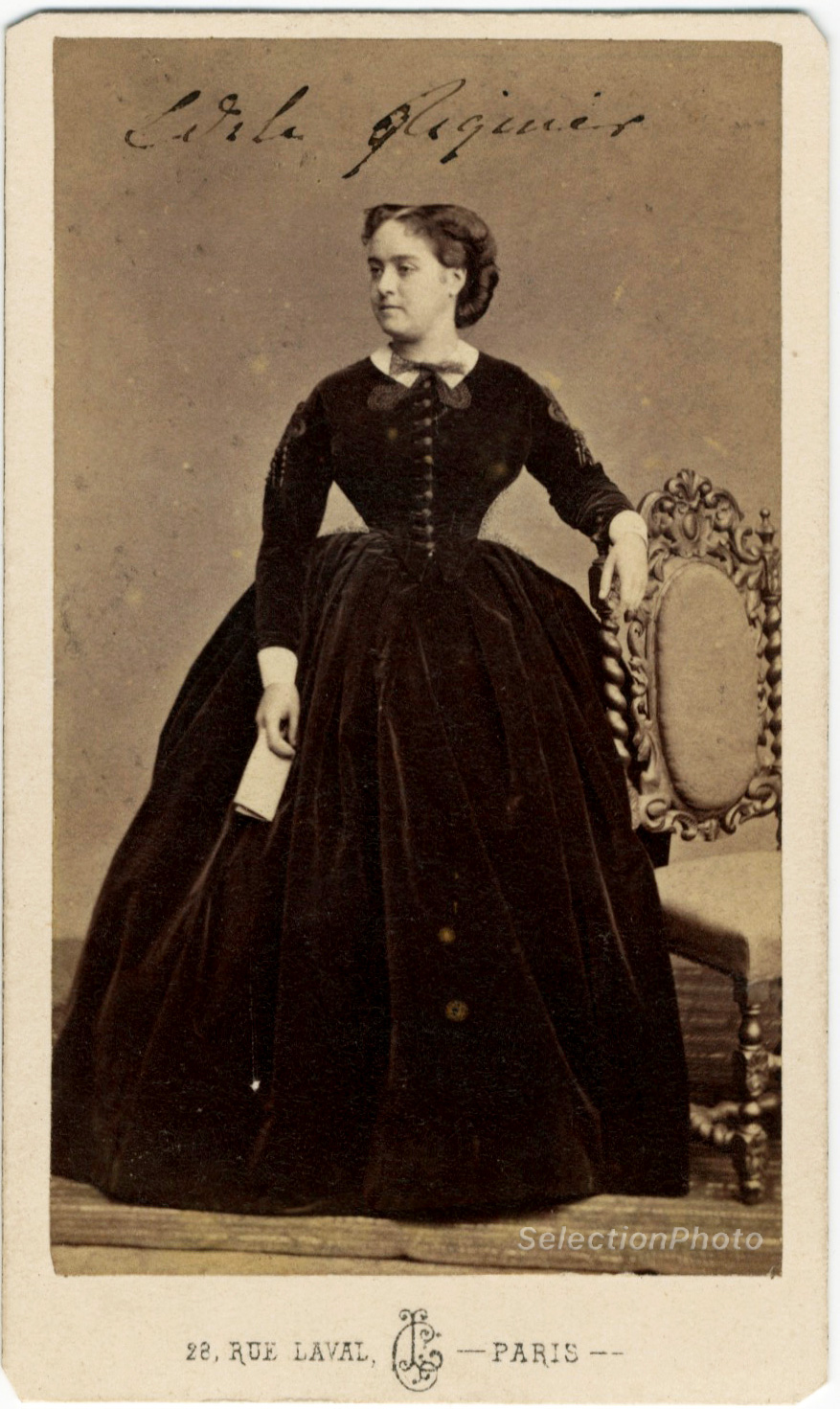 Marie Edile RIQUIER by Léon CREMIERE - Vintage albumen print format CDV ca 1870