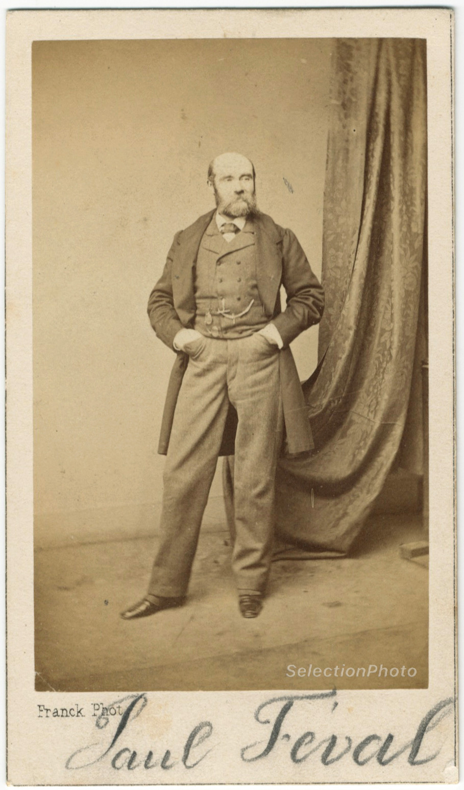 Paul FEVAL écrivain - Tirage albuminé original format CDV ca 1870