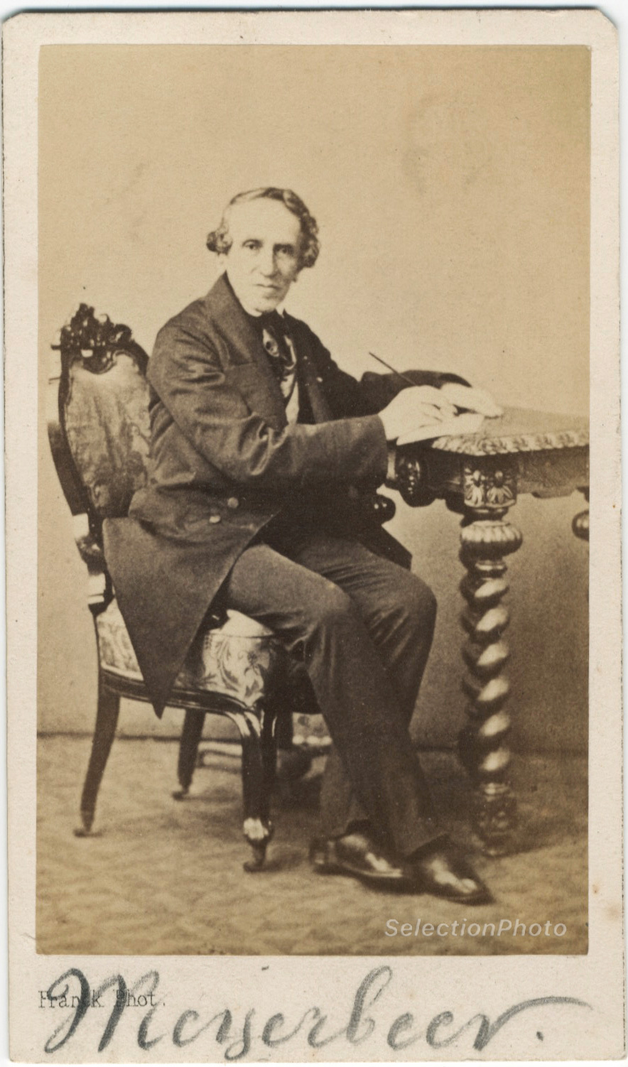 Portrait Giacomo Meyerbeer - Tirage albuminé original format CDV ca 1870