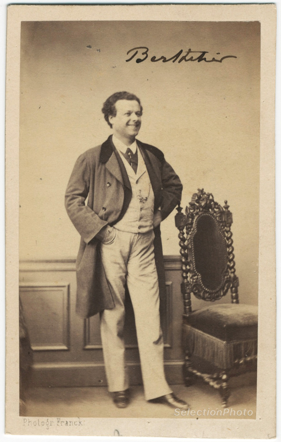 Portrait de BERTHELIER Comédien - Tirage albuminé original format CDV ca 1870