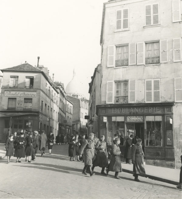 Photo Roger SCHALL - PARIS 1941 Montmartre Rue Norvin -Épreuve Originale 17x19cm