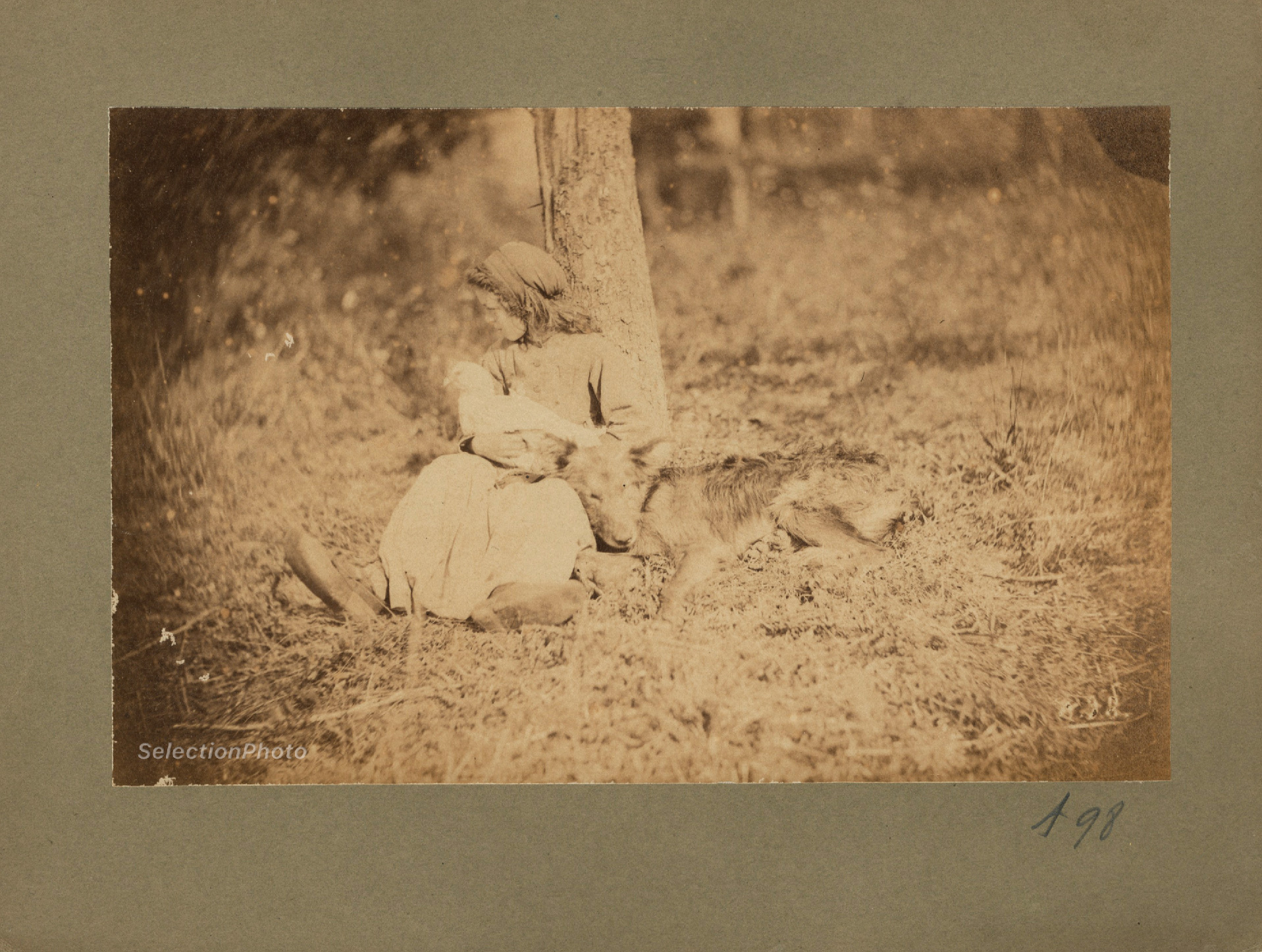 Constant Alexandre FAMIN - Jeune Bergère 1874 - Tirage Albuminé Original 11x17cm Constant Alexandre FAMIN - Jeune Bergère 1874 - Tirage Albuminé Original 11x17cm