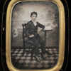 AMBROTYPE Second Empire frame c. 1860 - Checkerboard Child 4x3in