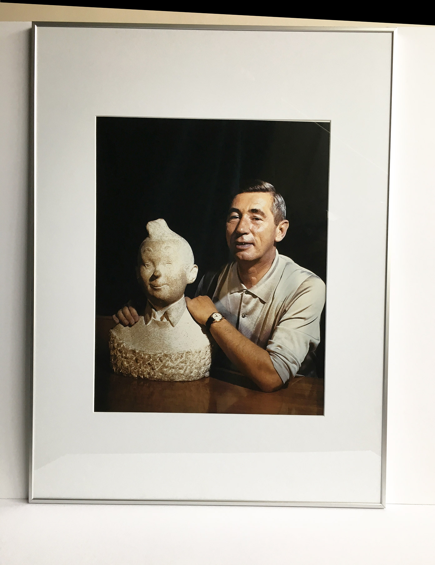 Photo HERGÉ par Robert KAYAERT - Buste de TINTIN - Beau Tirage Original 40x50