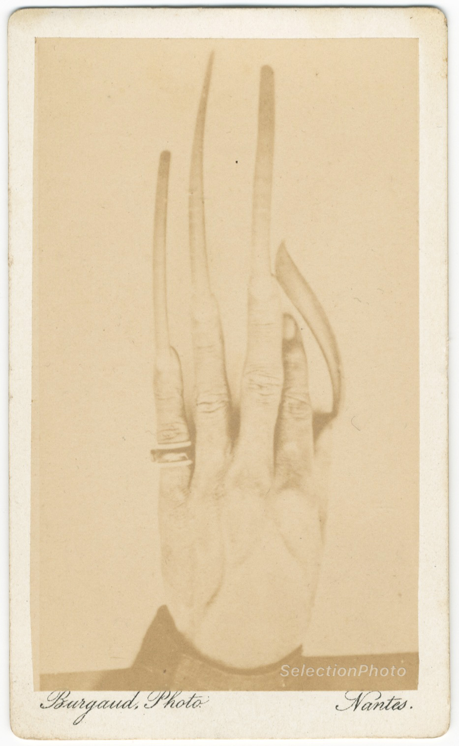 ONGLES Mandarin Annamite - Indochine DAI VIÊT - Tirage Albuminé CDV Burgaud 1880 ONGLES Mandarin Annamite - Indochine DAI VIÊT - Tirage Albuminé CDV Burgaud 1880