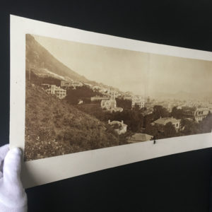 HONG-KONG circa 1870 Panorama - Vintage Albumen Print 23.2 x 8.6 inches