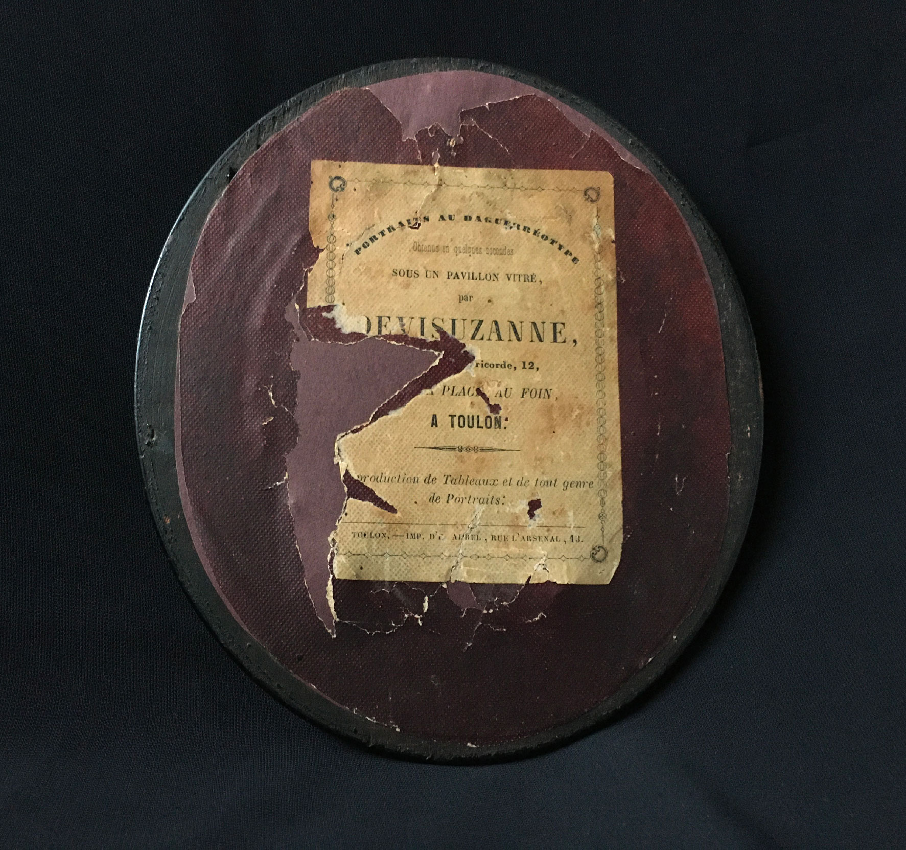 Daguerreotype DEVISUZANNE Toulon 1/6th - A Nice Thug's Head c1850 - 3.1x2.7in