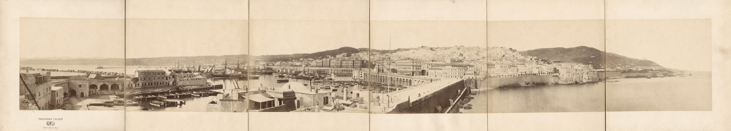 Panoramic view of ALGIERS - Portier c 1870 - Vintage Albumen Print 55x7.5 in Panoramic view of ALGIERS - Portier c 1870 - Vintage Albumen Print 55x7.5 in