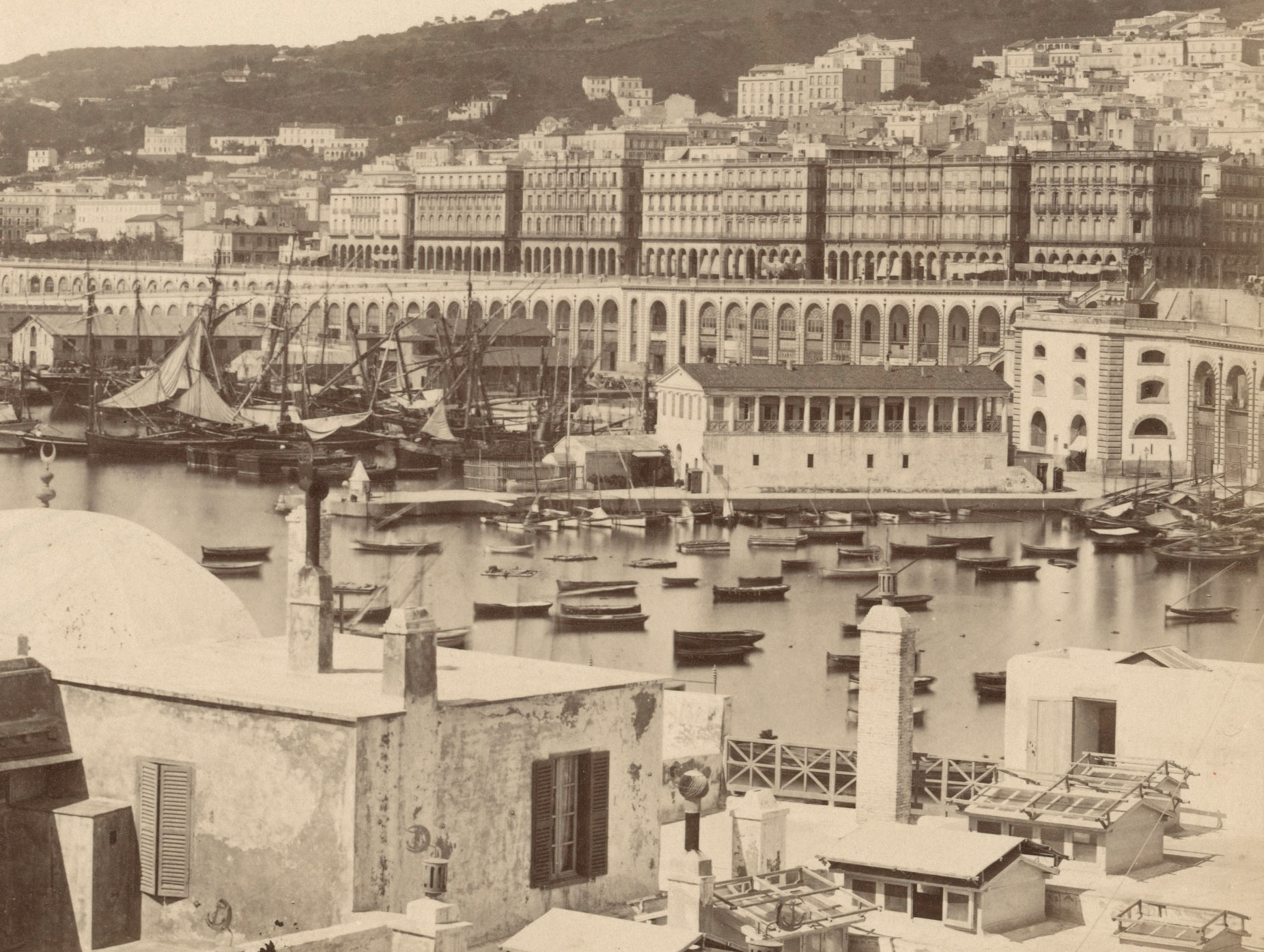 Panoramic view of ALGIERS - Portier c 1870 - Vintage Albumen Print 55x7.5 in Panoramic view of ALGIERS - Portier c 1870 - Vintage Albumen Print 55x7.5 in