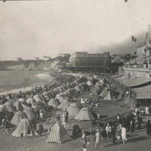 Panorama BIARRITZ beach Casino Hotel du Palais Vintage Print 1920 15.37in