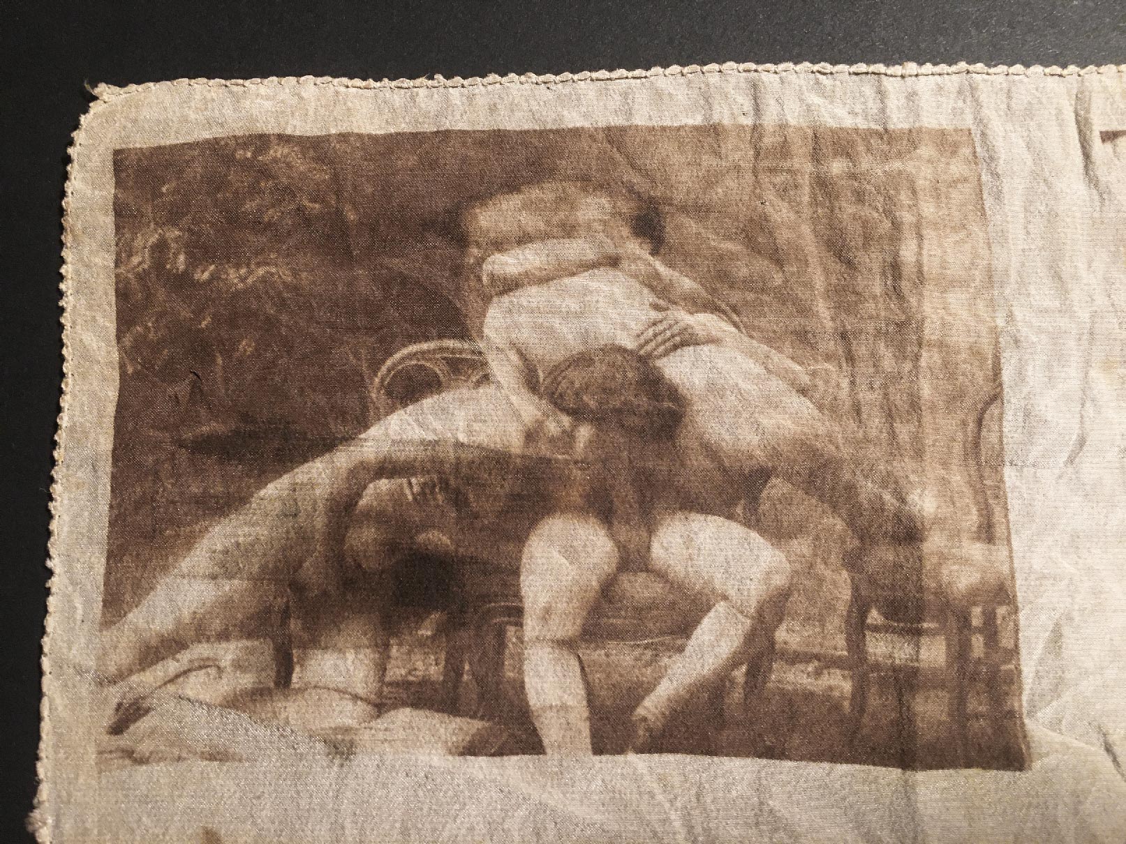 VANDYKE - Photograph on silk (ammoniacal iron citrate) - 4 libertine scenes 8.6x8.6in