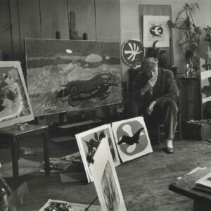 Georges BRAQUE dans son Atelier 1960 photo D. FRASNAY Tirage Original 29x19cm