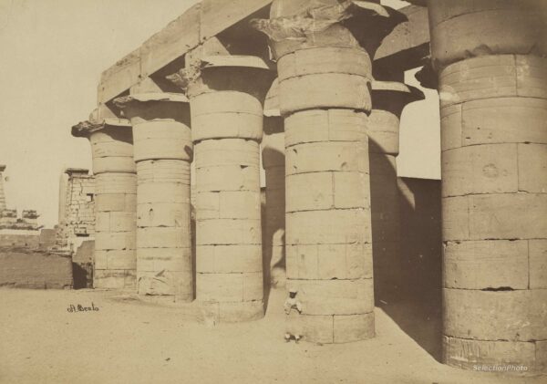Felice BEATO - Égypte LOUXOR - Tirage Albuminé Original vers 1880 - 37x26 cm