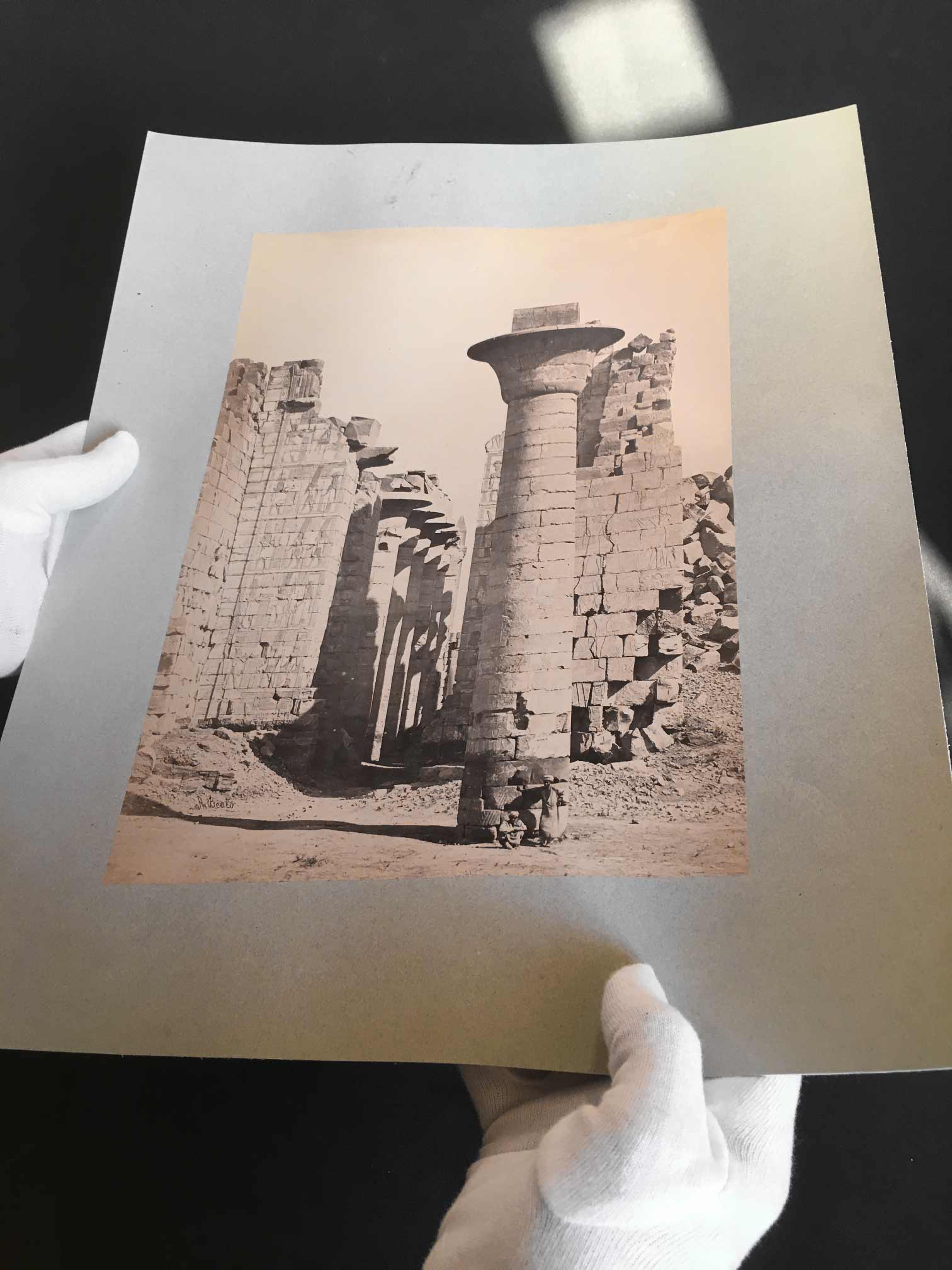 Égypte par Felice BEATO - KARNAK - Tirage Albuminé Original vers 1880 - 37x26cm