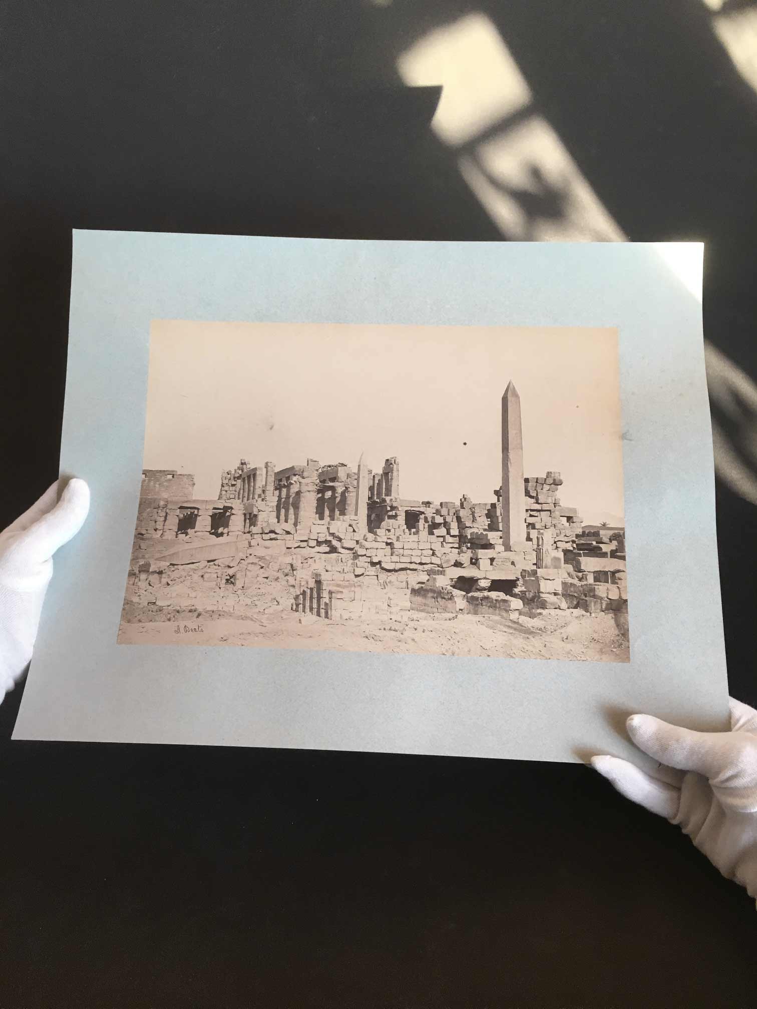 photo-egypte-beato-03a Égypte BEATO (Felice) - KARNAK - Tirage Albuminé Original vers 1880 - 37x26cm