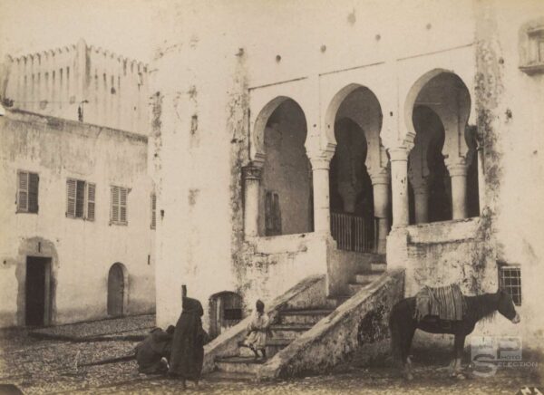 Place of the Kasbah TANGER Morocco circa 1880 - Vintage Albumen Print - 4.3x3.1in