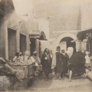 Street of TANGER Morocco circa 1880 - Vintage Albumen Print - 4.3x3.1in