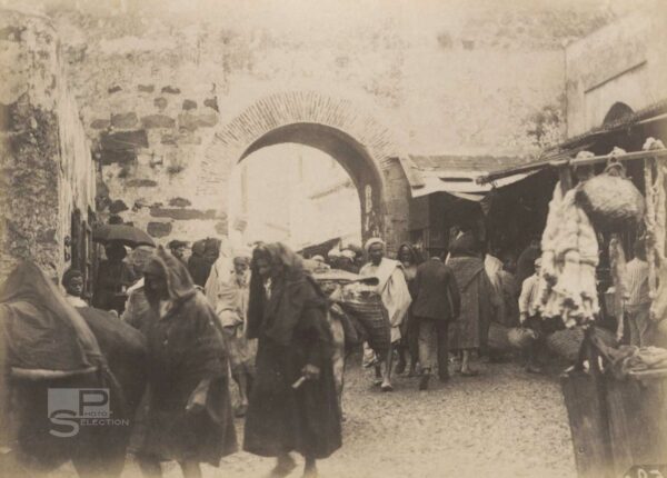 Fez Gate TANGER Morocco circa 1880 - Vintage Albumen Print - 4.3x3.1in