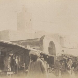 KAIROUAN rue Saussier Tunisie - Le marché vers 1880 - Tirage Albuminé - 11x8cm