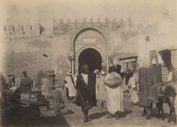 Tunis Gate KAIROUAN - Tunisia - circa 1880 - Vintage Albumen Print - 4.3x3.1in