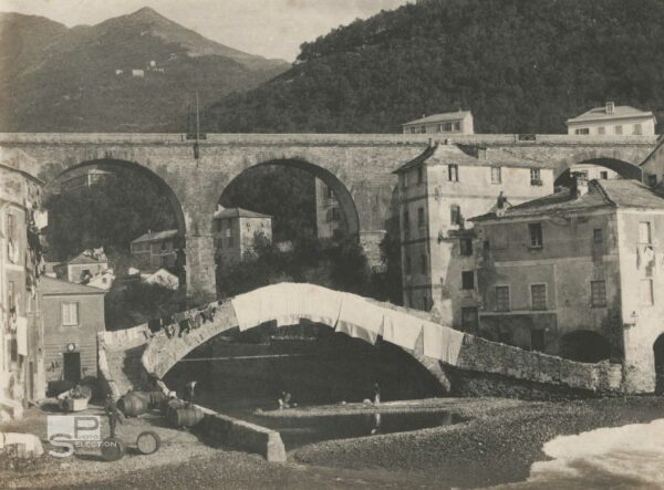 Pont Romain BOGLIASCO - Italie 1910 - Rive du Levant - Tirage Original 22x17cm