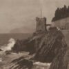 Liguria - TORRE GROPALLO - Shore of the Levant Italy 1910 - Vintage Print 6.7x4.3in