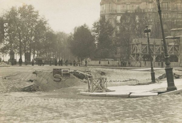 Écroulement du MÉTRO Alma - Paris 1915 - Tirage Argentique Original 17x12cm