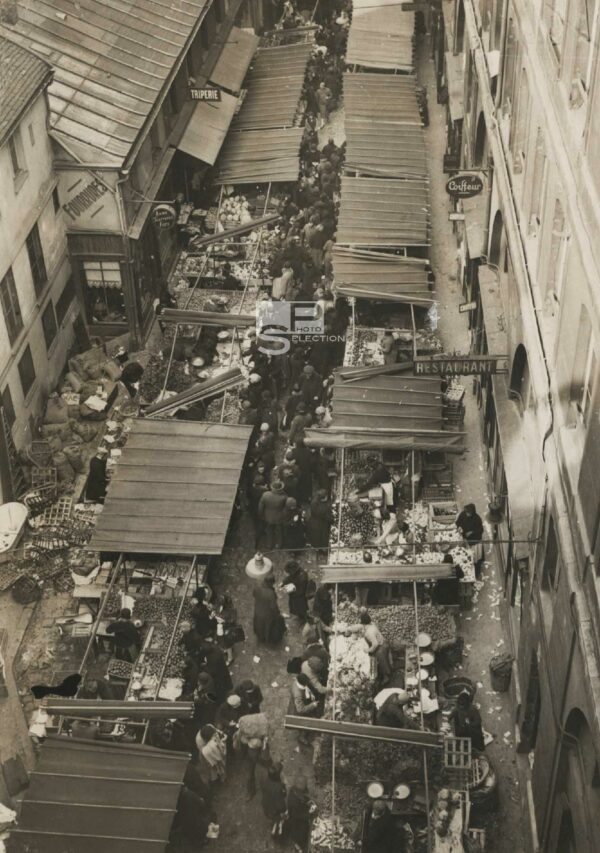 Passage Cité BERRYER 1930 - The market - ÉLYSÉE Paris - Vintage Print 6.7x4.7in