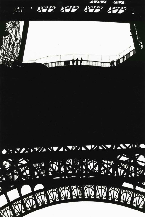 The EIFFEL Tower against the light - Paris 1976 - Vintage Silver Print 15x9.8in