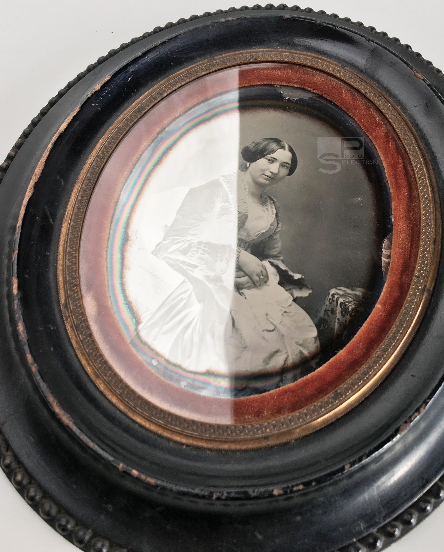 daguerreotype-eduard-vaillat-04 Daguerréotype Éduard VAILLAT - 1/4 de plaque - Une Jeune Élégante 1855 - 12x9cm