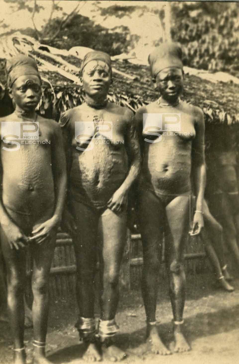 BATÉKÉS Scarifications 1930 - Haut Ogooué GABON - 2 Tirages Argentiques 11x7cm