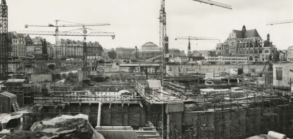 Construction FORUM des Halles 1977 - Ricardo Boffil - Tirage original 39x19cm