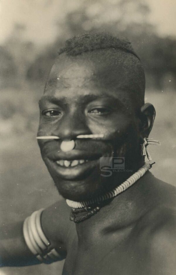 Guinée - Guerrier BASSARI - Tirage Argentique Original 1930 - 14x9cm
