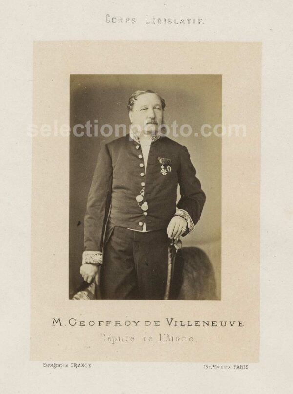Geoffroy de VILLENEUVE Député Second Empire de l'AISNE - Albumine par Franck 6x10cm