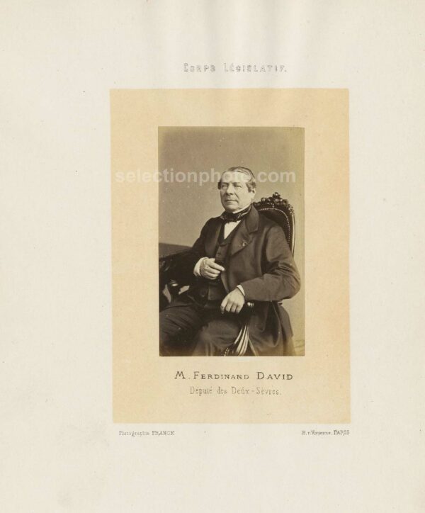 Ferdinand Benjamin DAVID député Second Empire des Deux Sèvres - Albumine par Franck 6x10cm