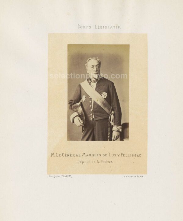 Général Marquis de LUZY-PELLISSAC député Second Empire de la Drôme - Albumine par Franck 6x10cm