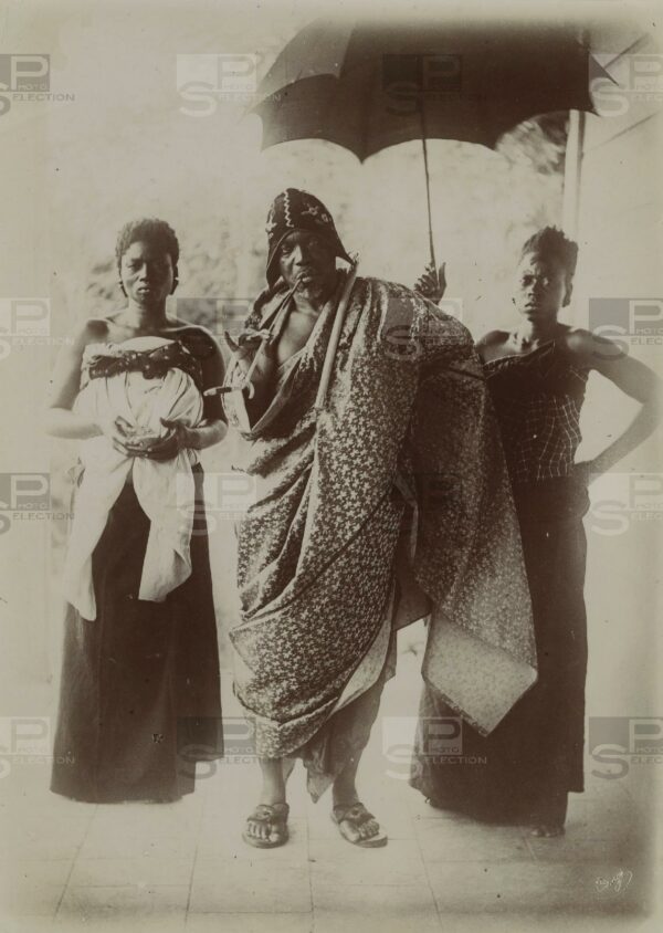 BEHANZIN King of Dahomey by Henri Cunge 1890 -Vintage Aristotype Print 6.7x4.7in