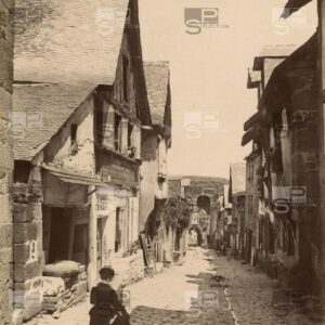 Rue du Jerzual DINAN vers 1870 - Très beau tirage albuminé d'époque - 27x20cm