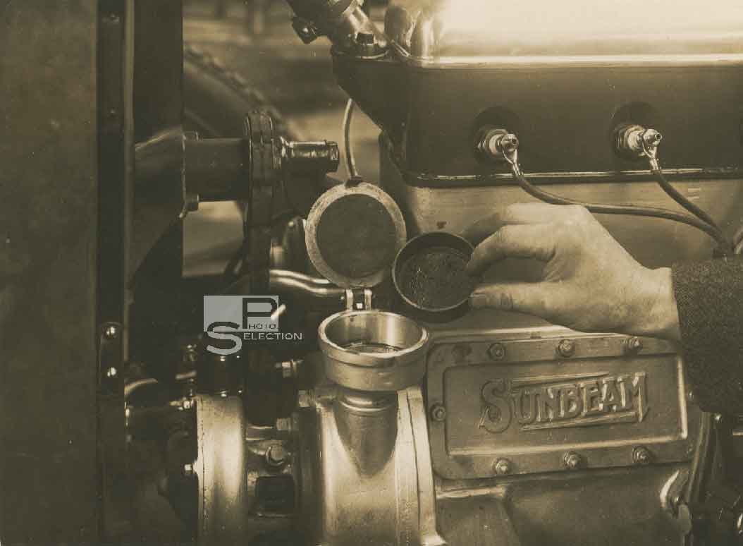 SUNBEAM 14 hp 1921 - 9 photos de détails mécaniques - Tirages Originaux 16x12cm