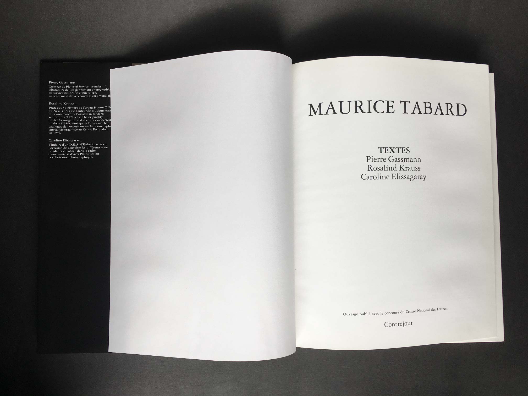 Maurice TABARD - Pierre Gassmann - Éditions Contrejour 1987 - Couverture Rigide